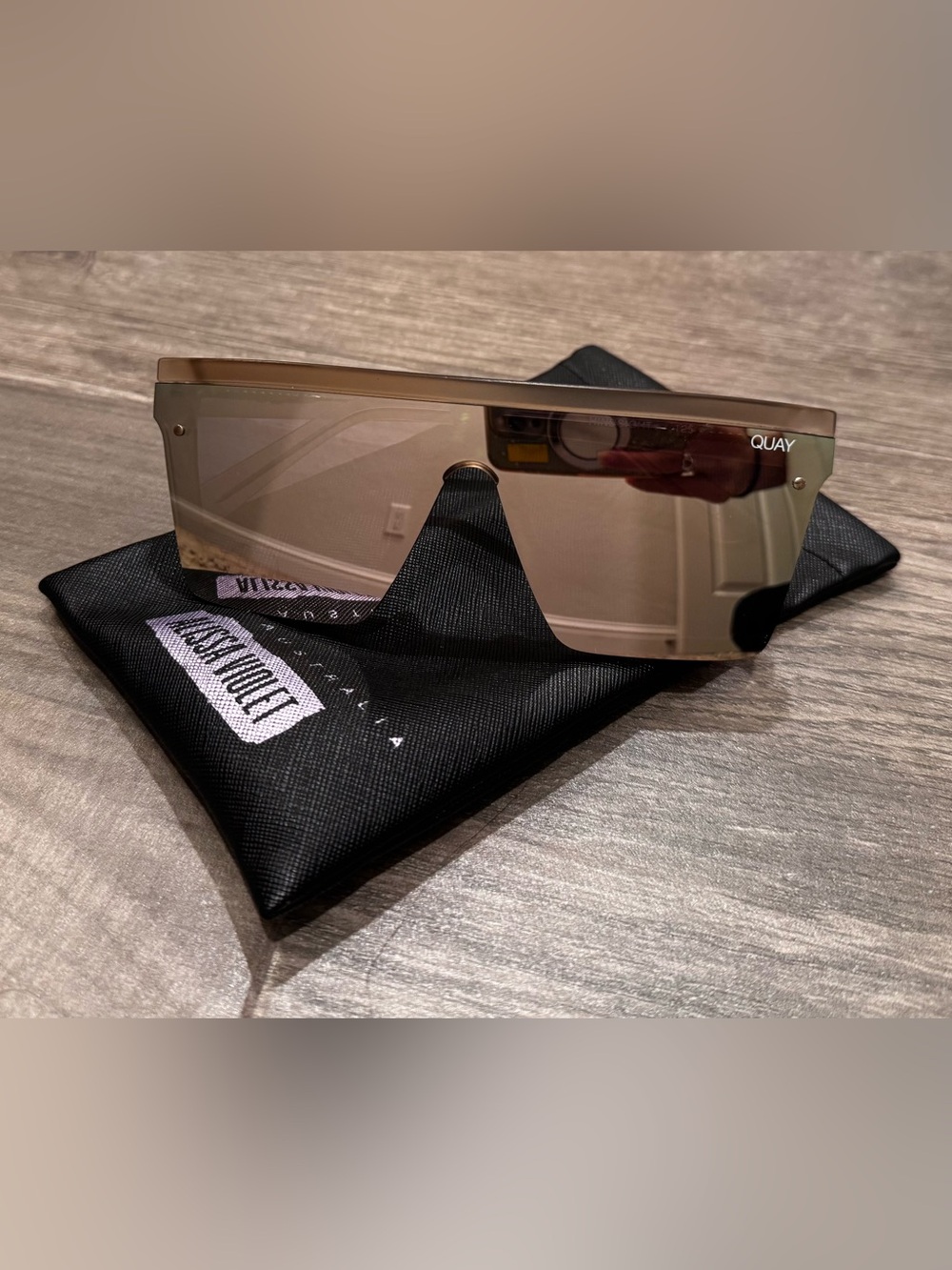 Quay Australia Hindsight Visor Sunglasses - Bronze Mirror
